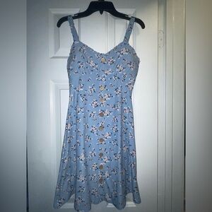 Floral Blue Button-Down Dress